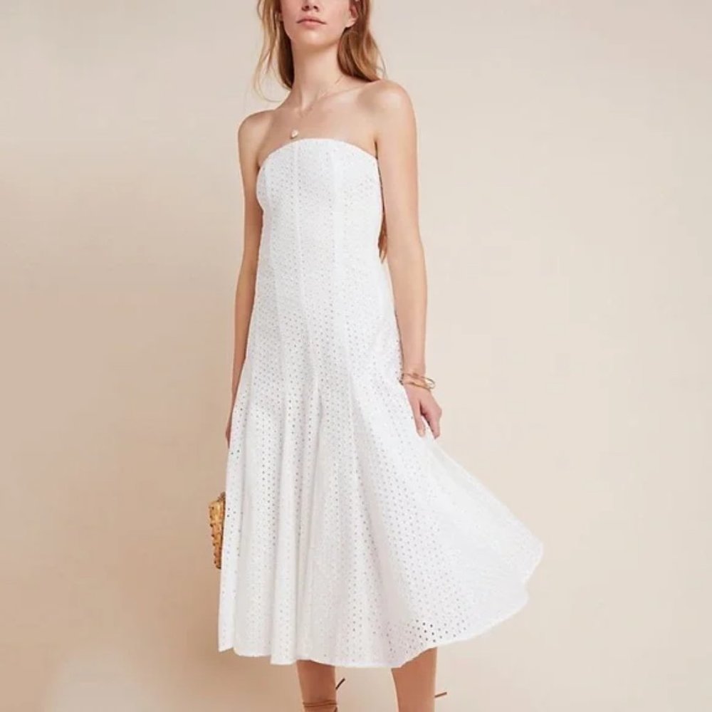 Anthropologie Esther Eyelet Midi Dress - Picture 8 of 9